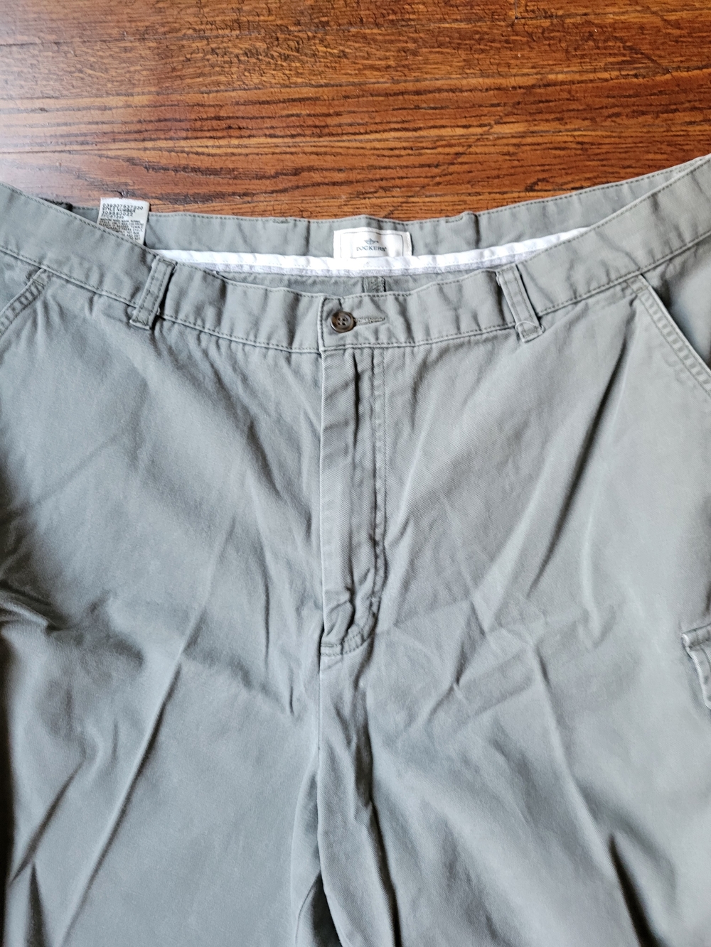 Dockers Front Flat Relaxed Fit Cargo Shorts Mens 40 Green Khaki Casual, Workwear - Picture 5 of 15
